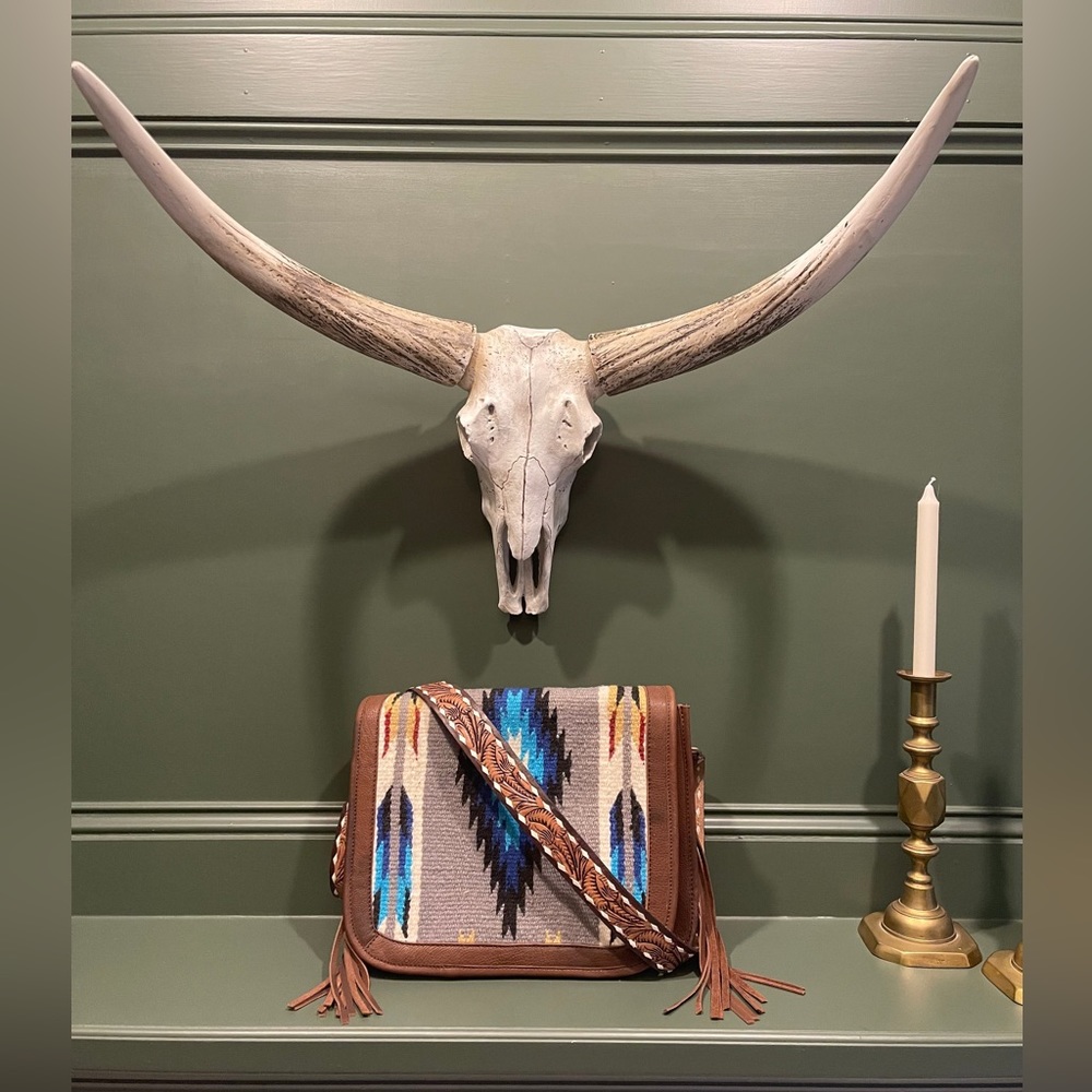 Fringe Saddle Blanket Messenger Bag